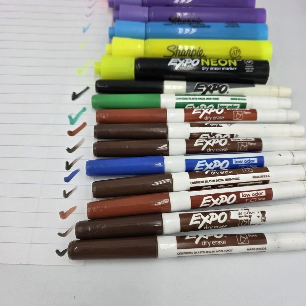 18~ Mixed ~ 8 Large Sharpie Highlighters & 10‎  Expo Markers Variety Teacher Set